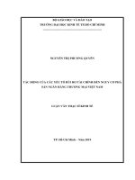 Tác động của các yếu tố rủi ro tài chính đến nguy cơ phá sản ngân hàng thương mại Việt Nam