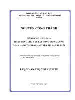 Nâng cao hiệu quả hoạt động cho vay bất động sản của các ngân hàng thương mại trên địa bàn TPHCM