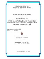 Nâng cao năng lực cạnh tranh của Công ty cổ phần sữa Việt Nam (Vinamilk) trên thị trường nội địa