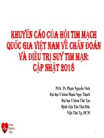 KHUYẾN CÁO CỦA HỘI TIM MẠCH QUỐC GIA VIỆT NAM VỀ CHẨN ĐOÁN VÀ ĐIỀU TRỊ SUY TIM MẠN.PGS.TS PHẠM NGUYỄN VINH