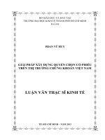 Giải pháp xây dựng quyền chọn cổ phiếu trên thị trường chứng khoán Việt Nam