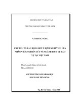 CÁC YẾU TỐ TÁC ĐỘNG ĐẾN Ý ĐỊNH NGHỈ VIỆC CỦA NHÂN VIÊN: NGHIÊN CỨU VỀ NGÀNH DỊCH VỤ BẢO VỆ TẠI VIỆT NAM
