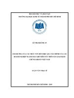 Ảnh hưởng cấu trúc vốn đến hiệu quả tài chính của các doanh nghiệp ngành dầu khí niêm yết trên Sàn Giao dịch chứng khoán Việt Nam
