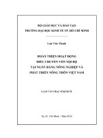 Hoàn thiện hoạt động điều chuyển vốn nội bộ tại ngân hàng Nông nghiệp và phát triên nông thôn Việt Nam