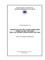 Nghiên cứu các nhân tố ảnh hưởng đến thông tin bất cân xứng trên thị trường chứng khoán Việt Nam : Luận văn thạc sĩ