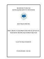 Thực trạng và giải pháp tăng vốn tự có tại các ngân hàng thương mại cổ phần Việt Nam : Luận văn thạc sĩ