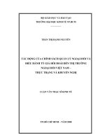 Tác động của chính sách quản lý ngoại hối và điều hành tỷ giá hối đoái đến thị trường ngoại hối Việt Nam - Thực trạng và khuyến nghị