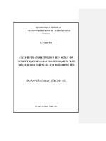 Các yếu tố ảnh hưởng đến huy động vốn tiền gửi tại Ngân hàng thương mại Cổ phần Công thương Việt Nam – chi nhánh Phú Yên