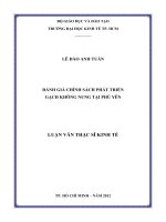 Đánh giá chính sách phát triển gạch không nung tại Phú Yên