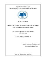 Hoàn thiện công tác quản trị nguồn nhân lực tại Chi nhánh Viettel Tây Ninh : Luận văn thạc sĩ