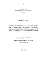 NGHIÊN CỨU THỰC TRẠNG VÀ ĐỀ XUẤT GIẢI PHÁP HỢP LÝ TRONG CÔNG TÁC GIAO ĐẤT LÂM NGHIỆP CHO ĐỒNG BÀO DÂN TỘC THIỂU SỐ. LUẬN ÁN TIẾN SĨ