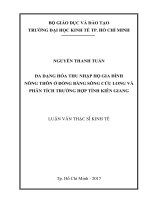 Đa dạng hóa thu nhập hộ gia đình nông thôn ở Đồng Bằng Sông Cửu Long và phân tích trường hợp tỉnh Kiên Giang