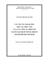 Các yếu tố ảnh hưởng đến cấu trúc vốn của các công ty niêm yết tại Sở Giao dịch chứng khoán TP. HCM