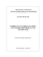 Nghiên cứu tác động của phân cấp tài khóa đến dịch vụ y tế tại Việt Nam