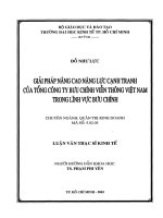 Giải pháp nâng cao năng lực cạnh tranh của Tổng công ty Bưu chính viễn thông Việt Nam trong lĩnh vực bưu chính