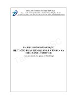 TÀI LIỆU HƯỚNG DẪN SỬ DỤNG HỆ THỐNG PHẦN MỀM QUẢN LÝ VĂN BẢN VÀ ĐIỀU HÀNH - TDOFFICE (Tài liệu dành cho Quản trị hệ thống)