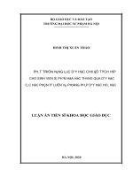 Phát triển năng lực dạy học chủ đề tích hợp cho sinh viên sư phạm hóa học thông qua dạy học các học phần lí luận và phương pháp dạy học hoá học 