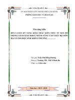 RÈN LUYỆN KỸ NĂNG KHAI THÁC KIẾN THỨC TỪ BẢN ĐỒ TRONG SÁCH GIÁO KHOA NHẰM NÂNG CAO CHẤT BỘ MÔN ĐỊA LÍ CHO HỌC SINH KHỐI 8