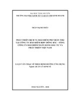 Phát triển dịch vụ bảo hiểm phi nhân thọ tại công ty bảo hiểm BIDV đông bắc   tổng công ty bảo hiểm ngân hàng đầu tư và phát triển việt nam 