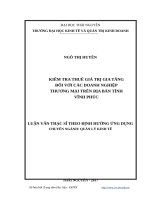 kiểm tra thuế giá trị gia tăng đối với các doanh nghiệp thương mại trên địa bàn tỉnh vĩnh phúc 