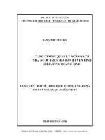tăng cường quản lý ngân sách nhà nước trên địa bàn huyện bình liêu, tỉnh quảng ninh 