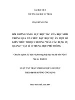 Bồi dưỡng năng lực hợp tác cho học sinh thông qua tổ chức dạy học dự án một số kiến thức chương “mắt  các dụng cụ quang” vật lí 11 trung học phổ thông 