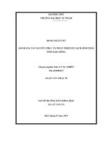 Đánh giá tài nguyên phục vụ phát triển du lịch sinh thái tỉnh đắk nông 