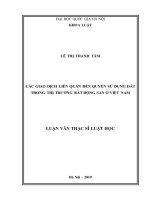 Các giao dịch liên quan đến quyền sử dụng đất trong thị trường bất động sản ở việt nam 