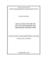 Quản lý nhà nước đối với các ngân hàng thương mại trên địa bàn tỉnh bắc ninh 