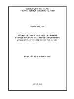 Đánh giá kết quả thực hiện quy hoạch, kế hoạch sử dụng đất theo luật đất đai 2013 của quận nam từ liêm, thành phố hà nội (luận văn thạc sĩ khoa học) 