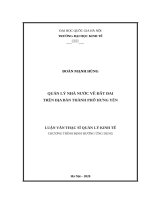 quản lý nhà nước về đất đai trên địa bàn thành phố hưng yên​ 