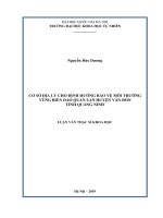Cở sở địa lý cho định hướng bảo vệ môi trường vùng biển đảo quan lạn huyện vân đồn quảng ninh (luận văn thạc sĩ khoa học) 