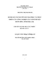 Đánh giá tài nguyên đất đai phục vụ phát triển cây công nghiệp lâu năm ở huyện buôn đôn, tỉnh đắk lắk 