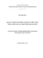 Quản lý thuế thu nhập cá nhân từ tiền công,tiền lương tạicục thuế tỉnh thái nguyên 