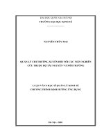 quản lý chi thường xuyên đối với các viện nghiên cứu thuộc bộ tài nguyên và môi trường​ 