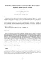 The effect of conflict to social loafing in group work of organization research in ho chi minh city, vietnam 