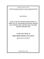 Quản lý rủi ro tín dụng khách hàng cá nhân tại các chi nhánh ngân hàng thương mại cổ phần công thương việt nam trên địa bàn tỉnh phú thọ 