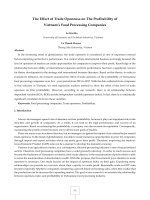 The effect of trade openness on the profitability of vietnam’s food processing companies 