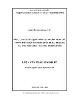 Nâng cao chất lượng đào tạo nguồn nhân lực trong điều kiện hội nhập quốc tế tại trường đại học khoa học   đại học thái nguyên 