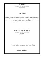 Nghiên cứu đa dạng sinh học khu bảo tồn thiên nhiên kon chư răng huyện k’ bang, tỉnh gia lai phục vụ phát triển bền vững
