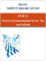 Thuyết trình báo cáo nghiên cứu khoa học cấp cơ sở tái cấu trúc thị trường chứng khoán việt nam – thực trạng và giải pháp 