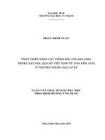 Phát triển năng lực trình bày của học sinh trong dạy học lịch sử việt nam từ 1945 đến 1954 ở trường trung học cơ sở 