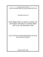 Quản lý nợ xấu tại ngân hàng thương mại cổ phần đầu tư và phát triển việt nam   chi nhánh bắc ninh 