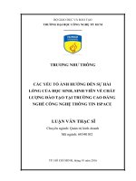 Các yếu tố ảnh hưởng đến sự hài lòng của học sinh, sinh viên về chất lượng đào tạo tại trường cao đẳng nghề CNTT ispace 