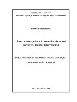 Tăng cường quản lý chi ngân sách nhà nước thành phố yên bái 