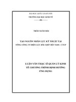 tạo nguồn nhân lực kỹ thuật tại tổng công ty điện lực dầu khí việt nam   ctcp​ 