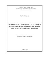 Nghiên cứu địa tầng phân tập trầm tích pleistocen muộn holocen đới bờ khu vực giao thủy hải hậu, nam định (luận văn thạc sĩ khoa học) 