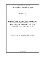 Nghiên cứu tác động của biến đổi khí hậu đến chuyển đổi cơ cấu kinh tế vùng duyên hải nam trung bộ và đề xuất giải pháp phát triển bền vững 