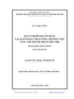 quản trị rủi ro tín dụng tại ngân hàng tmcp công thương việt nam   chi nhánh thị xã phú thọ 