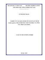 Nghiên cứu đa dạng di truyền nguồn gen mướp (Luffa aegyptiaca Mill.) ở miền Bắc Việt Nam phục vụ công tác chọn tạo giống